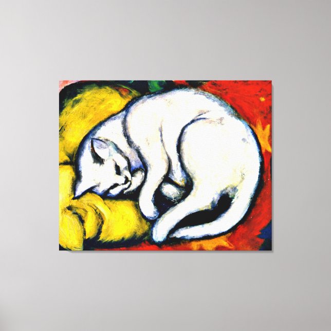 Lienzo Franz Marc - pintura famosa de Gato Blanco, (Anverso)