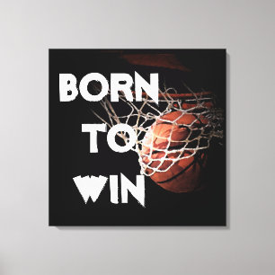 Lienzo Frase motivacional de baloncesto Nacido para ganar