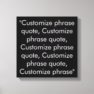 Lienzo frase personalizado cita elegante en blanco y negr
