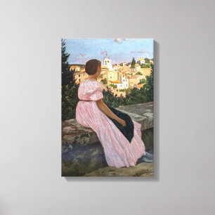 Lienzo Frederic Bazille - El vestido rosa