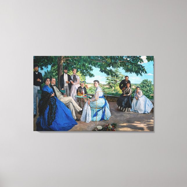 Lienzo Frederic Bazille - La Reunión Familiar (Anverso)