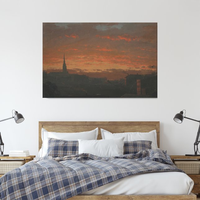 Lienzo Frederic Edwin Church - Atardecer y montañas (Insitu(Dormitorio))
