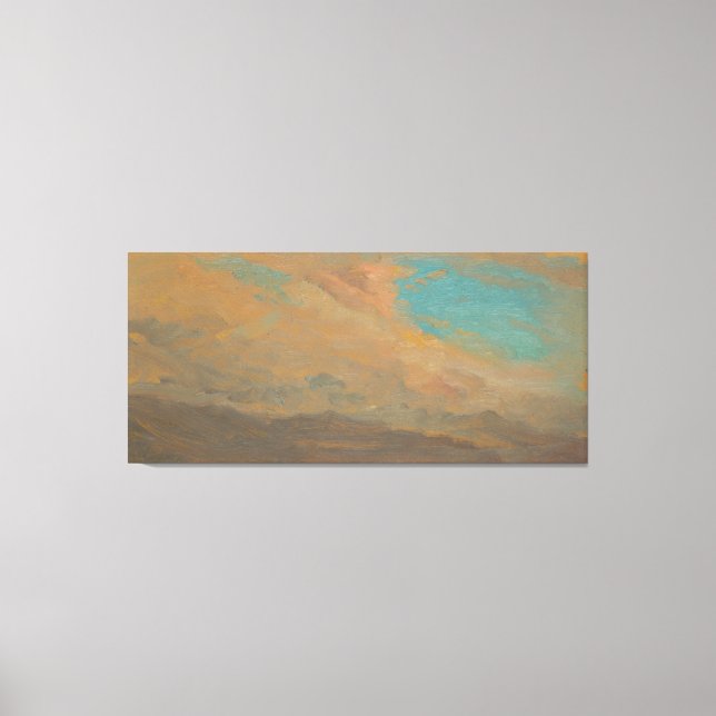 Lienzo Frederic Edwin Church - Cielo Nublado sobre Montañ (Anverso)