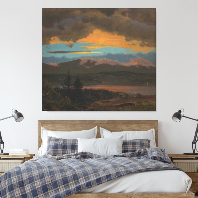 Lienzo Frederic Edwin Church - Sunset across the Catskill (Insitu(Dormitorio))