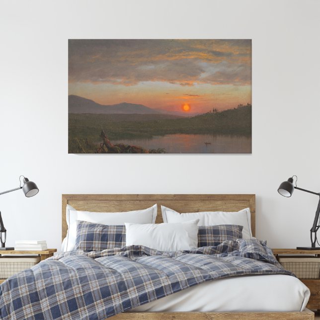 Lienzo Frederic Edwin Church - Valle del Hudson, Nueva Yo (Insitu(Dormitorio))