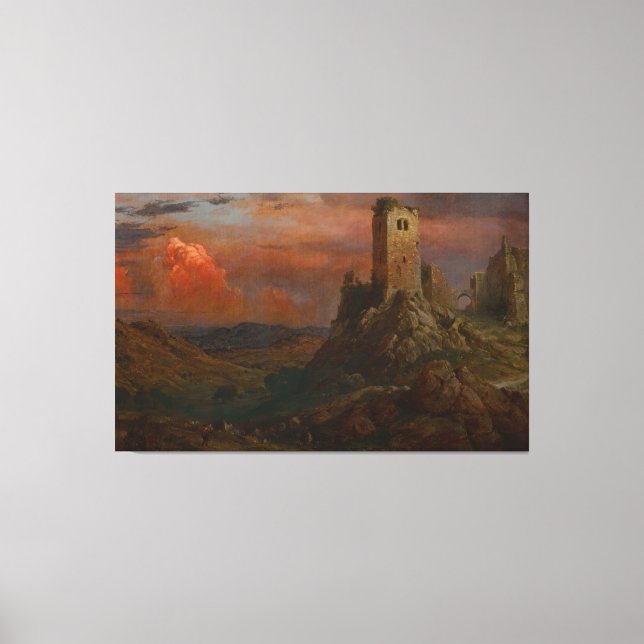 Lienzo Frederic Edwin Church - Watch Tower in Italy (Anverso)