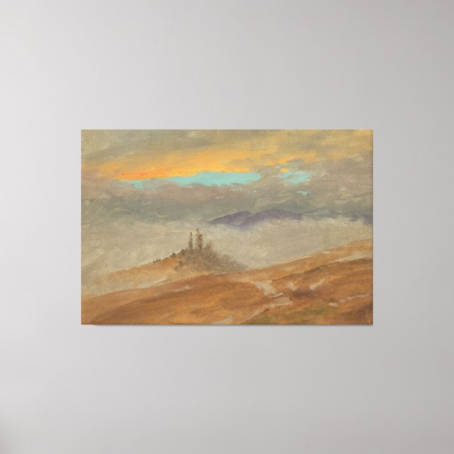 Lienzo Frederic Edwin Church - Winter Landscape, View of  (Anverso)