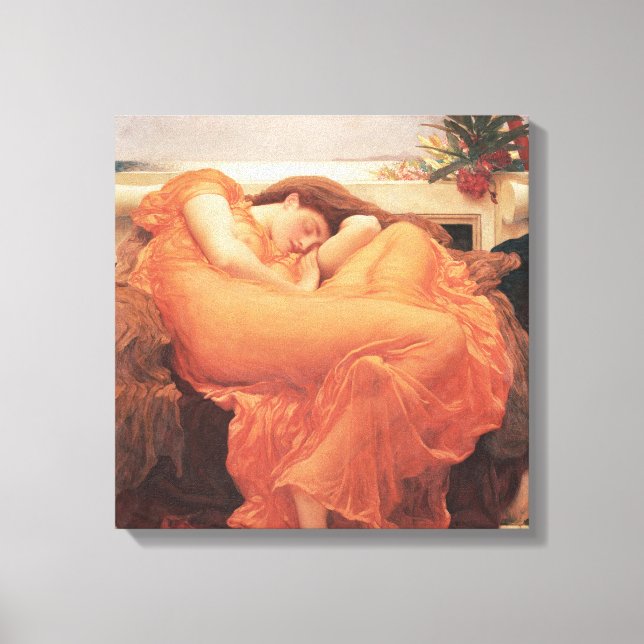 Lienzo Frederic Lord Leighton Flaming June Square Art (Anverso)