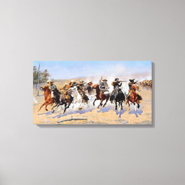 Lienzo Frederic Remington Dash para la madera (Anverso)