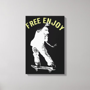 Lienzo Free Enjoy Retro Urban Skateboing