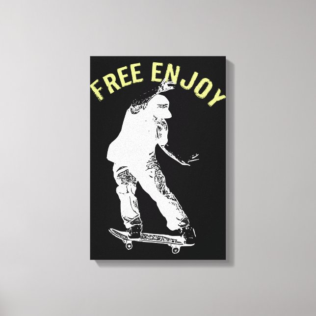 Lienzo Free Enjoy Retro Urban Skateboing (Anverso)