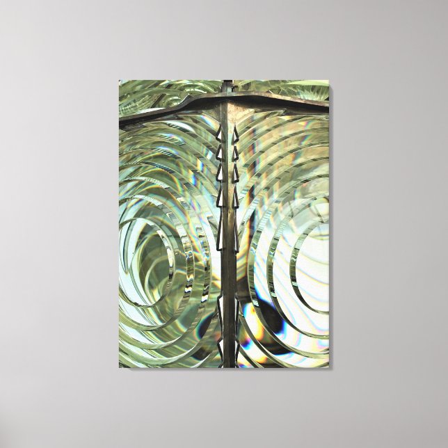 Lienzo Frensel Lens, faro Cabo Blanco, costa de Oregón (Anverso)