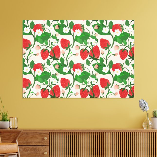 Lienzo Fresa de Verano en Rosa (Insitu (Sala de estar))