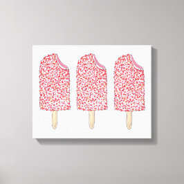 Lienzo Fresa Rosa Eclair Popsicles Popsicle Art