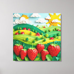 Lienzo Fresas Frescas Exhibidas en Greenfield