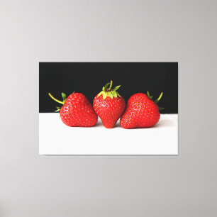 Lienzo Fresas Ov blanco negro 60x40 (150x100cm) waccn
