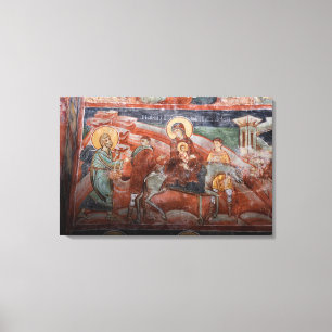 Lienzo Frescos de la Iglesia serbia del siglo XIV,