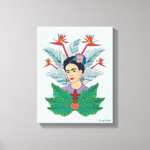 Lienzo Frida Kahlo   Aves de Paraíso Floral Gráfico