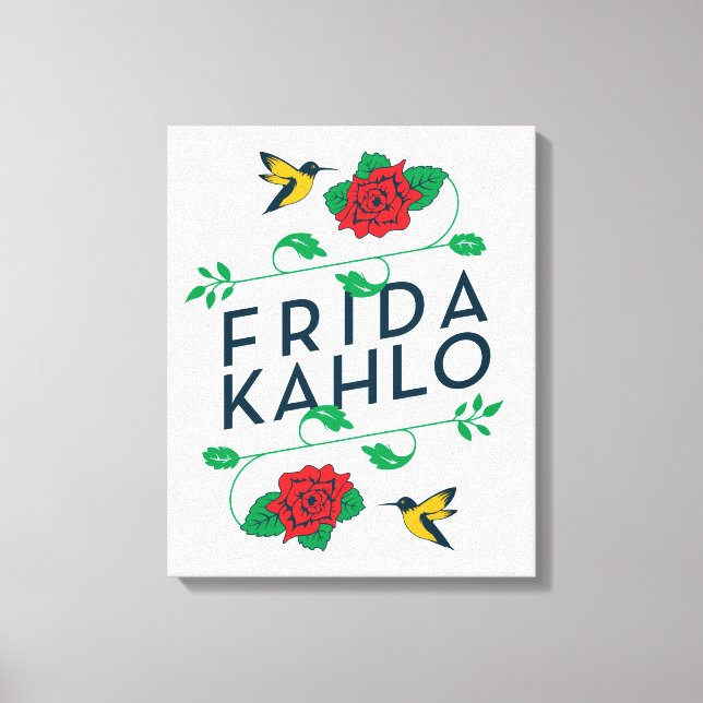 Lienzo Frida Kahlo | Tipografía floral (Anverso)