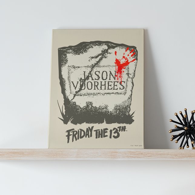 Lienzo Friday the 13th | Jason Voorhees Headstone (Canvas on shelf)