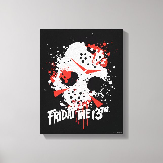 Lienzo Friday the 13th | Paint Splatter Hockey Mask (Anverso)