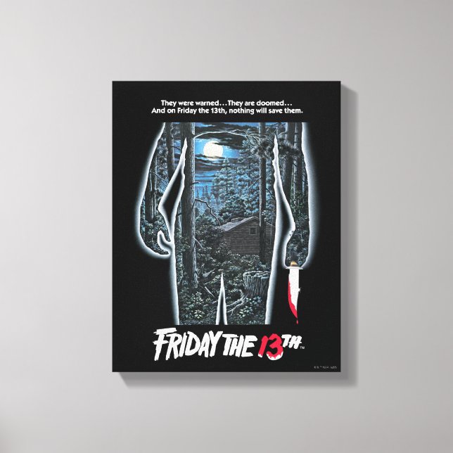 Lienzo Friday the 13th | Silhouette Camp Theatrical Art (Anverso)