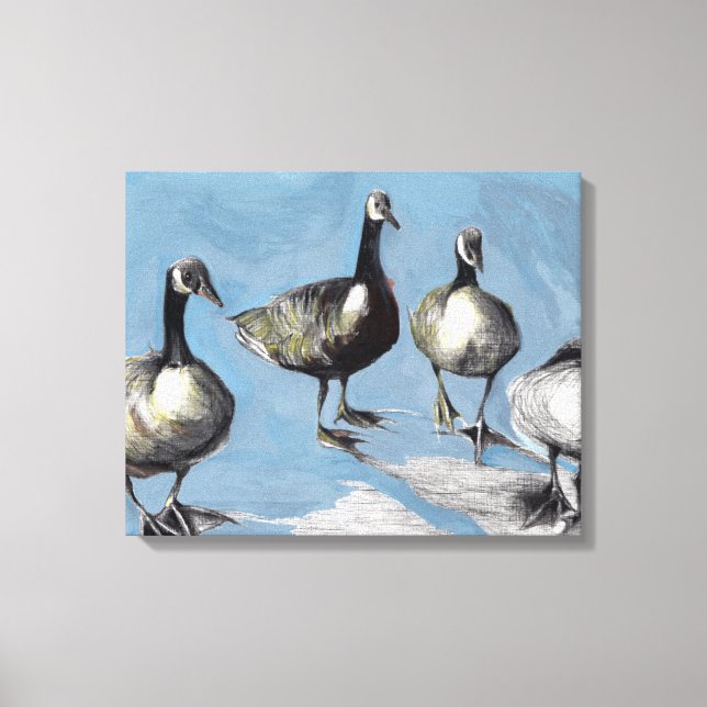 Lienzo Friendly Canada Geese 2012 (Anverso)