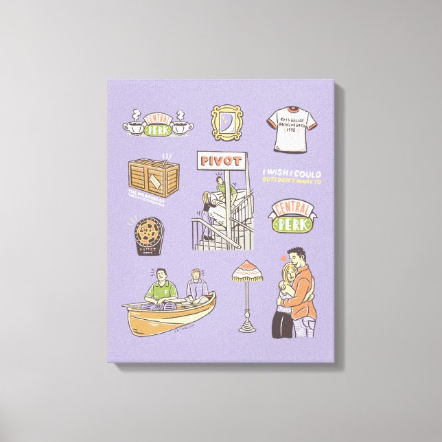 Lienzo FRIENDS™ | Iconos de dibujos animados (Anverso)