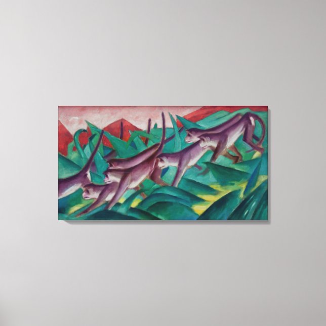 Lienzo Frisa de mono de Franz Marc vintage (Anverso)