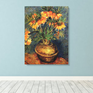 Lienzo Fritillarias en un jarrón de cobre por Vincent van