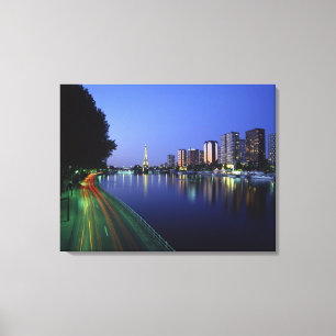 Lienzo Front du Seine y la Torre Eiffel, París, Francia 