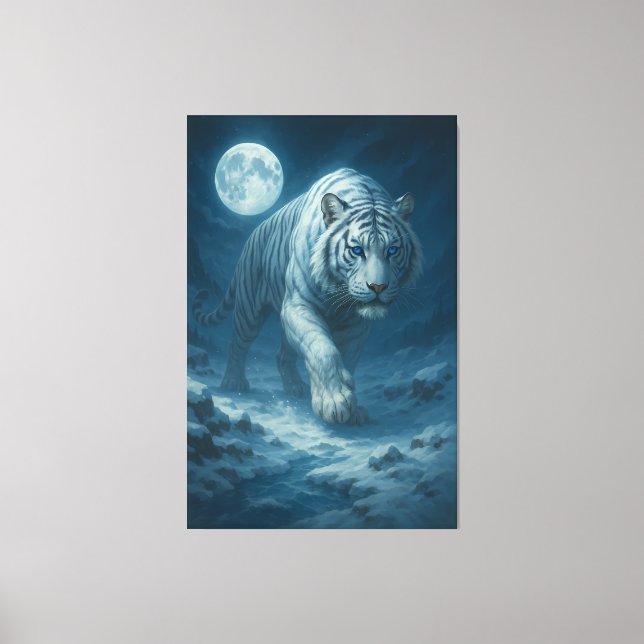 Lienzo Frost King White Tiger – Majestic Icy Guardian Wal (Anverso)