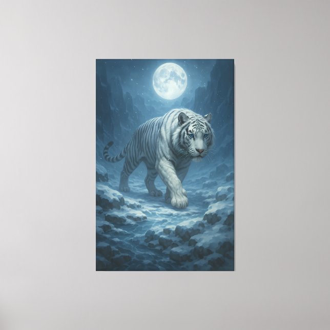 Lienzo Frost King White Tiger – Majestic Icy Guardian Wal (Anverso)