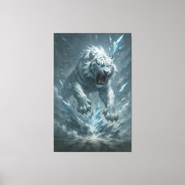 Lienzo Frost White Tiger – Emperor of the Frozen Realm –  (Anverso)