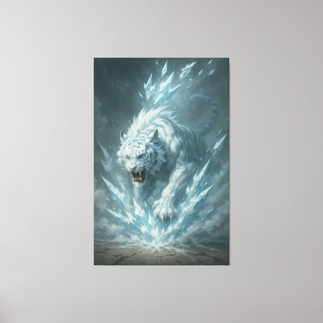 Lienzo Frost White Tiger – Emperor of the Frozen Realm –  (Anverso)
