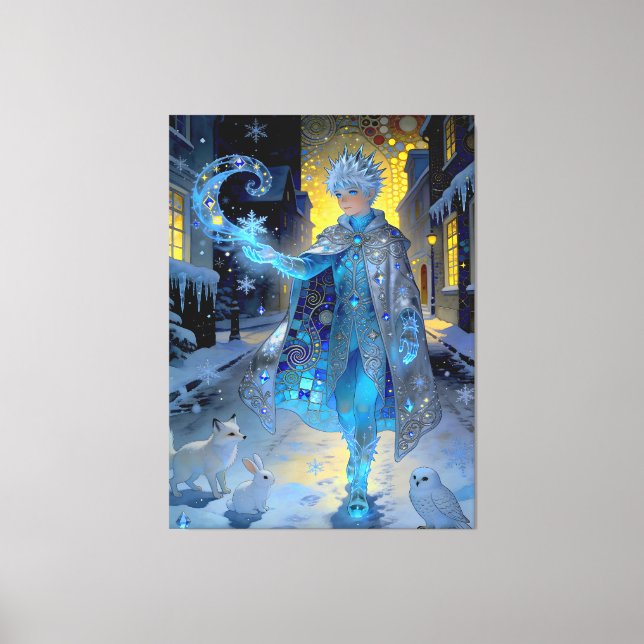 Lienzo Frostmaker of a Moonlit Street – A Winter Portrait (Anverso)