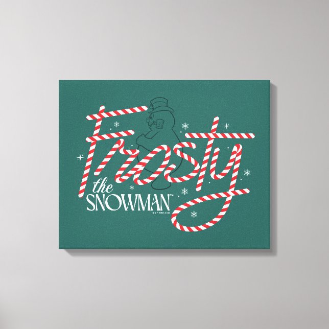 Lienzo Frosty el logo de Snowman Candy Cane (Anverso)
