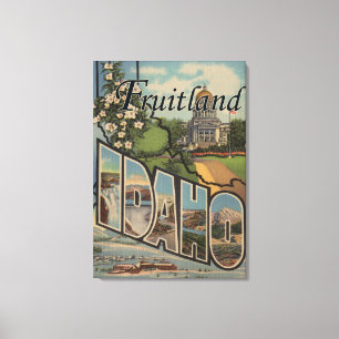 Lienzo Fruitland, Idaho - Escenas de letras grandes
