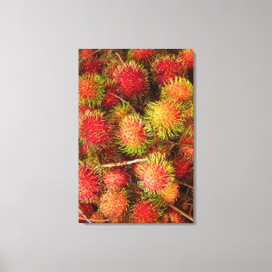 Lienzo Fruta de rambután en el mercado de Can Duoc