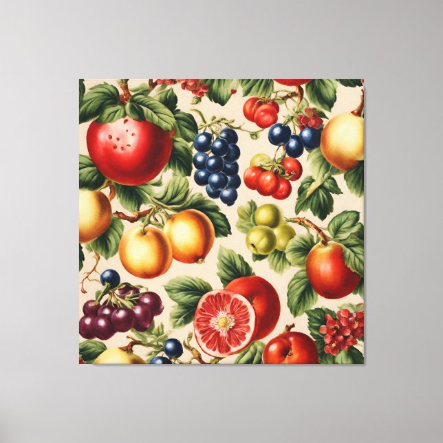 Lienzo Frutas y flores de un jardín italiano de lujo (Anverso)