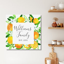 Lienzo Frutas y flores naranjas Verano Floral botánica