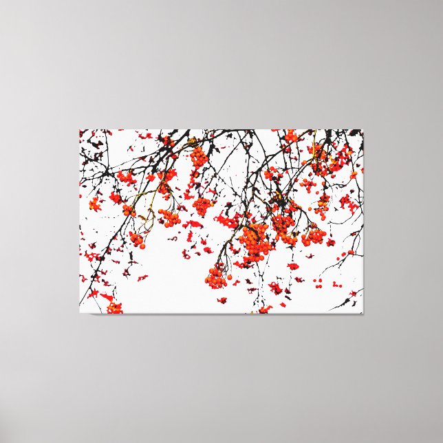 Lienzo Frutos romanos rojos o bayas de ceniza (Anverso)