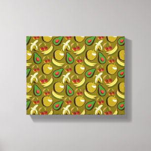 Lienzo Frutos tropicales amarillo sin soldadura