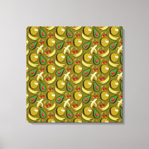 Lienzo Frutos tropicales amarillo sin soldadura