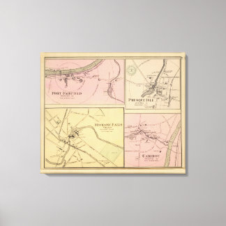 Lienzo Ft Fairfield, Isla Presque, Mapa Caribou