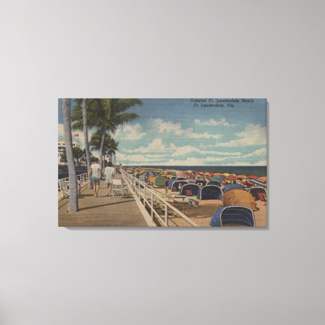 Lienzo Ft. Lauderdale, Florida - Vista de Ft. L. (Anverso)