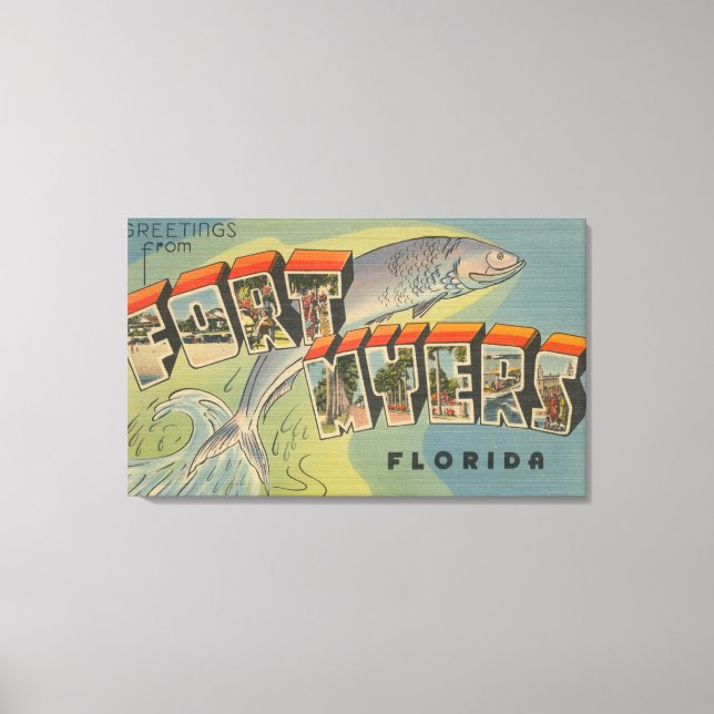 Lienzo Ft. Myers, Florida - Grandes Escenas de letras (Anverso)