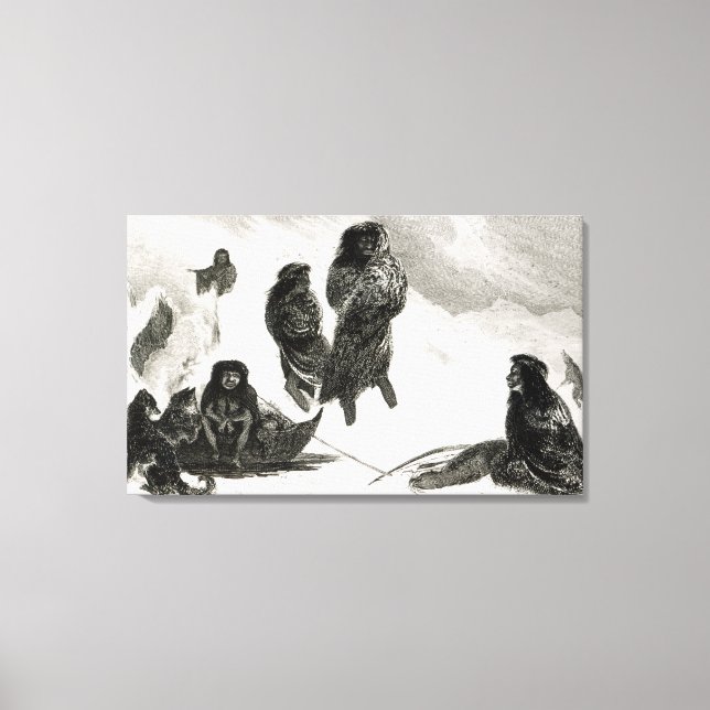 Lienzo Fuegianos que van a comerciar en Zapallos (Anverso)