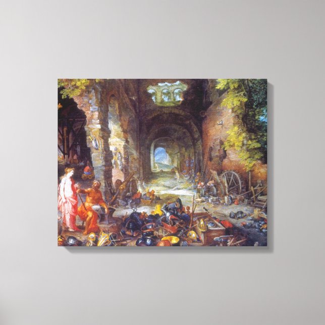 Lienzo Fuego, por Jan Brueghel el mayor (Anverso)