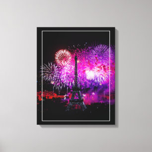 Lienzo Fuegos artificiales de la Torre Eiffel